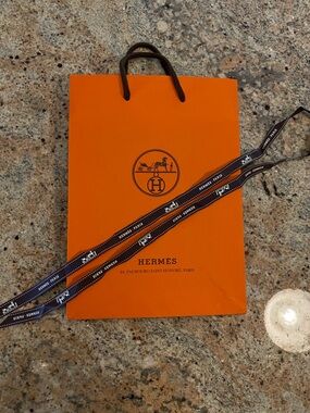 Hermes gift bag and ribbon 100% authentic